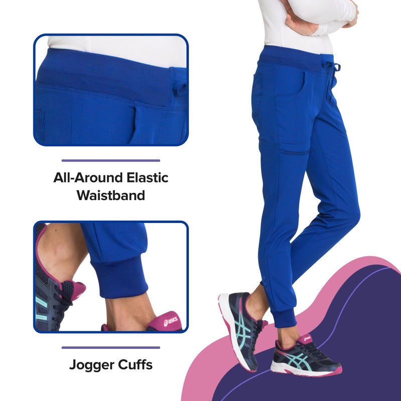 heartsoul بنطلون جوجر طبي للنساء من هارت سول بتصميم عصري، حزام خصر قابل للتعديل مع 5 جيوب - HS030P، S بيتي، ملكي - Image 4